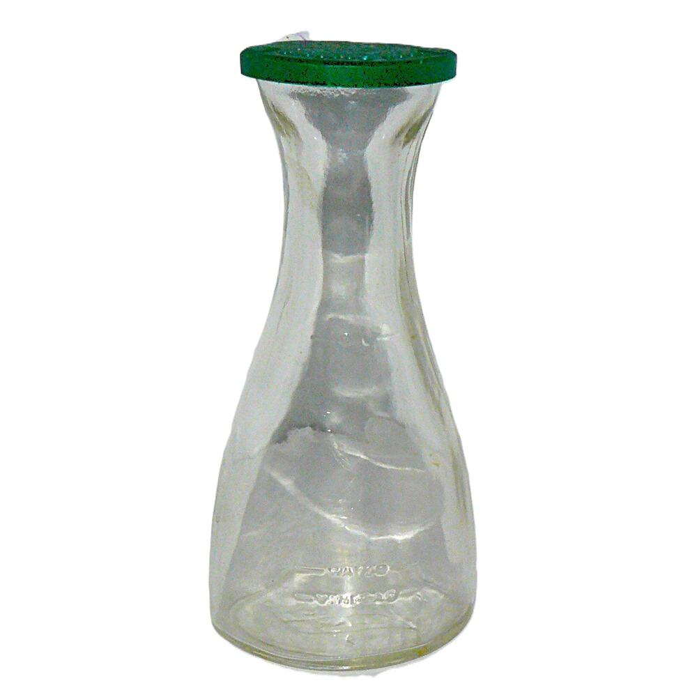 Vtg Good Seasons Salad Dressing Glass Cruet Mixer Green Plastic Lid Oil Vinegar